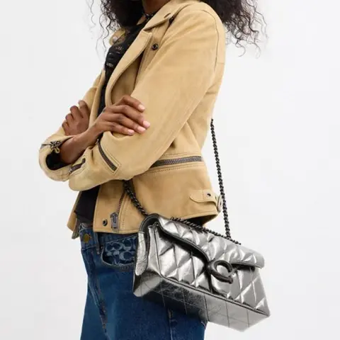 COACH Tabby Sheepskin Crossbody Bag, Shoulder Bag Medium Size 女士's Anthracite CW594-V5XAU